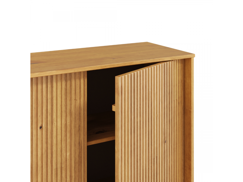 Balcão buffet de 2,00 metros com 4 portas no acabamento em cera natural com toque acetinado | Coleção Jazz